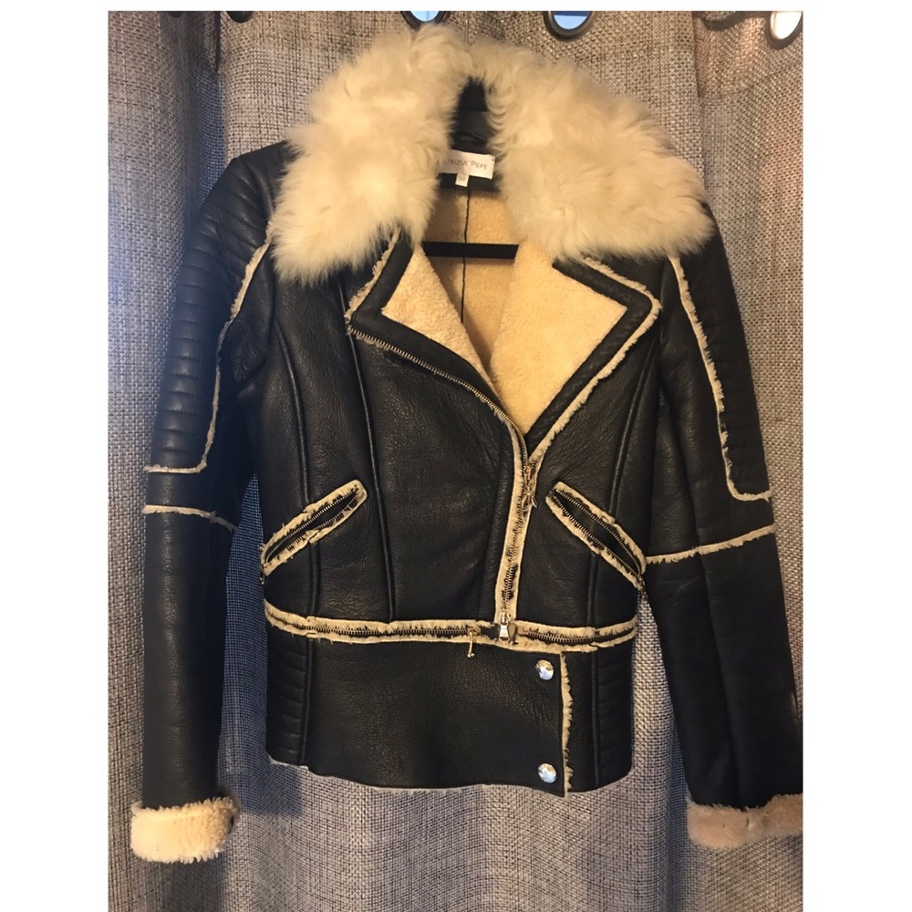 Patrizia Pepe Black Italian Leather Jacket